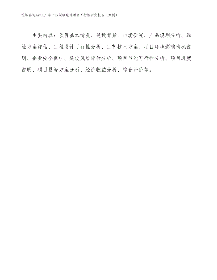 年产xx超级电池项目可行性研究报告（案例）_第3页