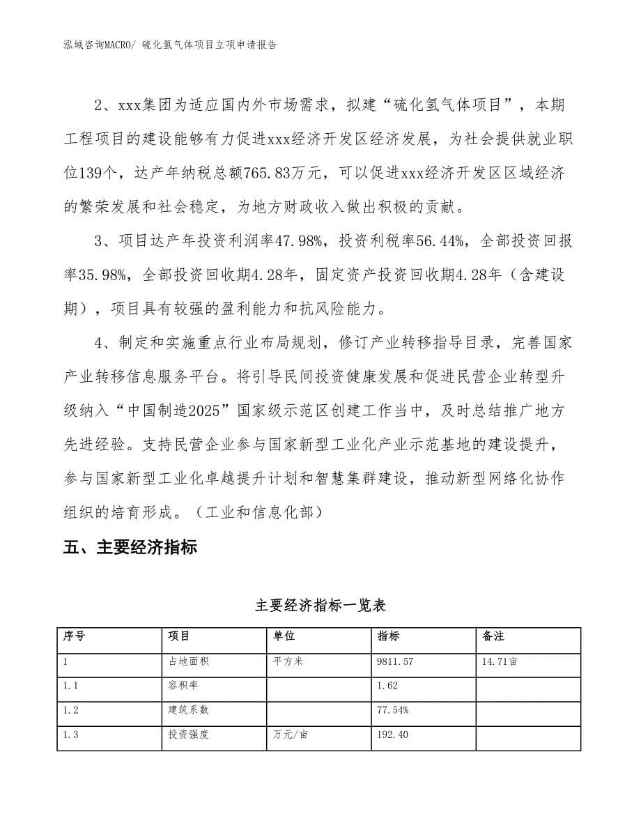 硫化氢气体项目立项申请报告_第5页