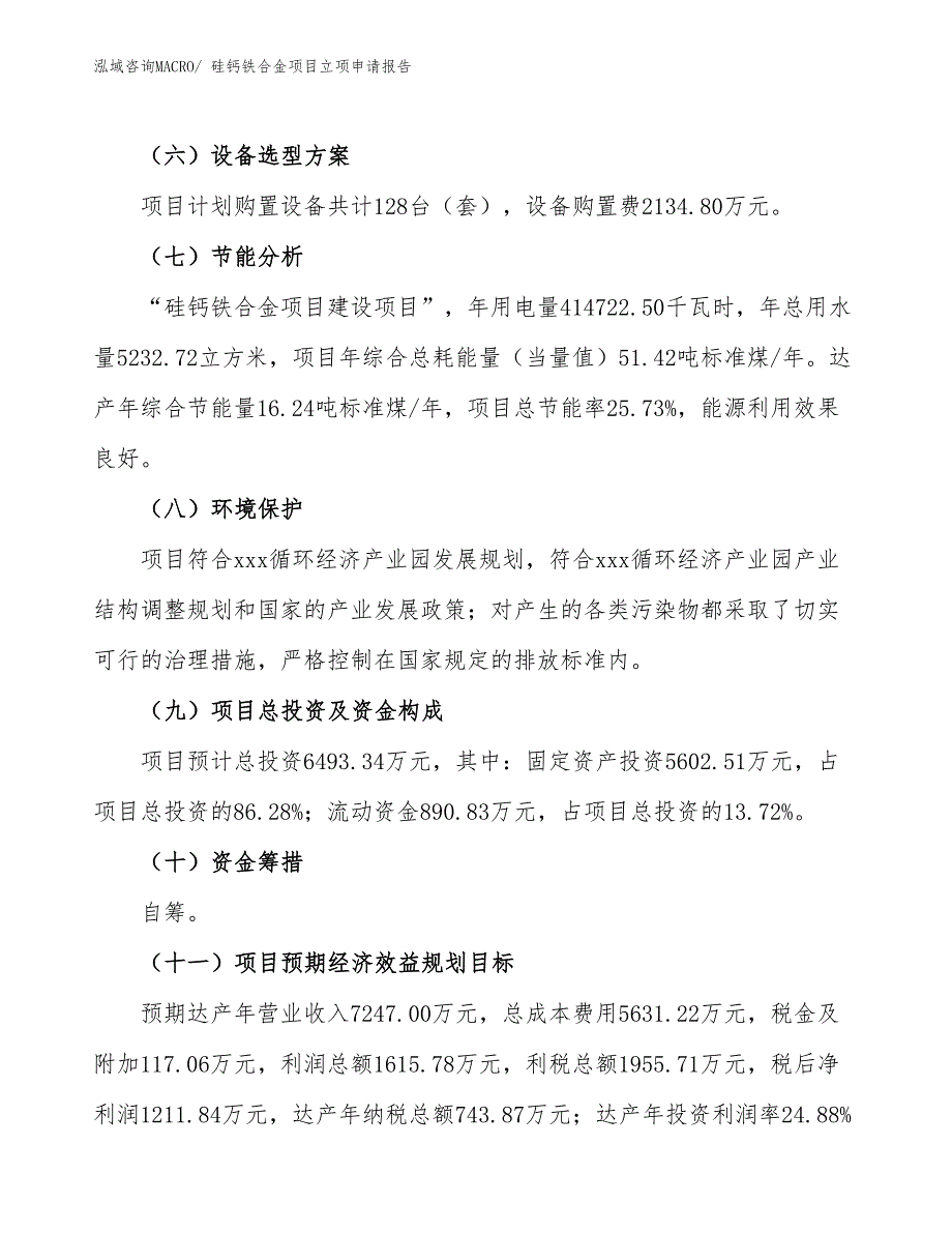 硅钙铁合金项目立项申请报告_第3页