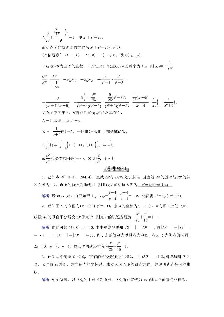 2019版高考数学一轮复习第八章解析几何第53讲曲线与方程学案_第5页