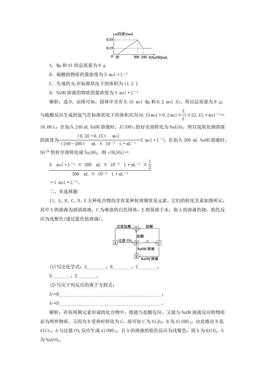 2019届高考化学总复习专题3从矿物到基础材料第一单元从铝土矿到铝合金课后达标检测苏教版_第4页