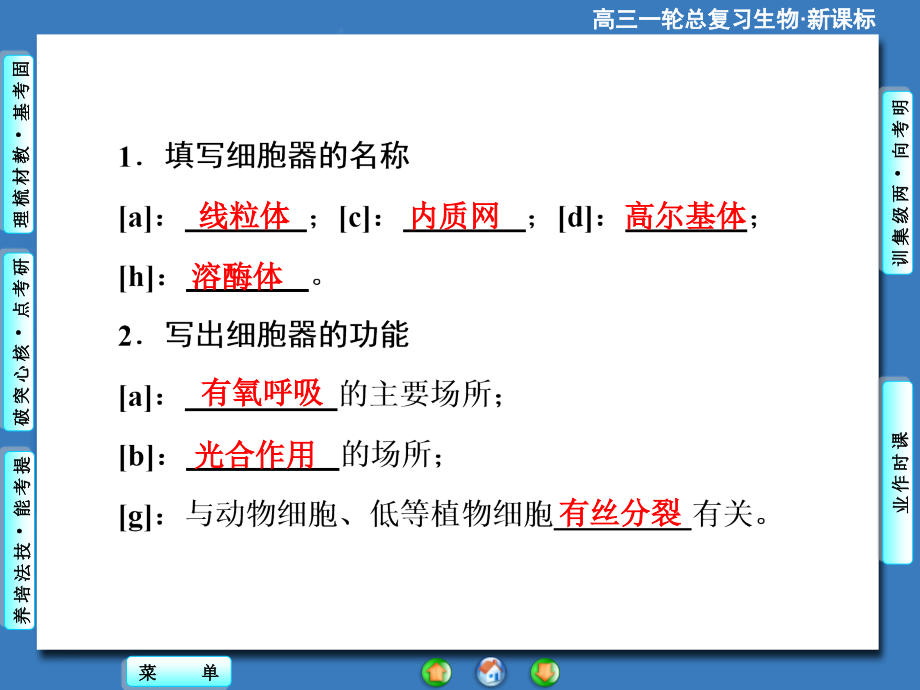 高三一轮总复习生物(新课标)必修1-第2单元-第2讲细胞器-系统内的分工合作_第4页