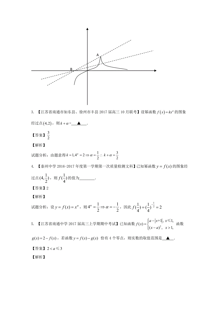 江苏版2018年高考数学一轮复习专题2.5函数图像练_第2页