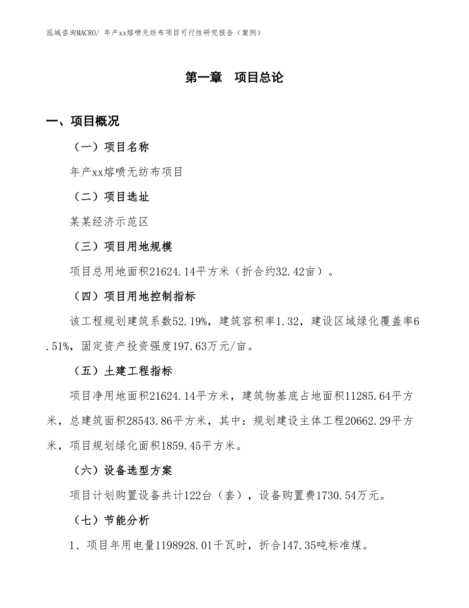 年产xx熔喷无纺布项目可行性研究报告（案例）_第3页