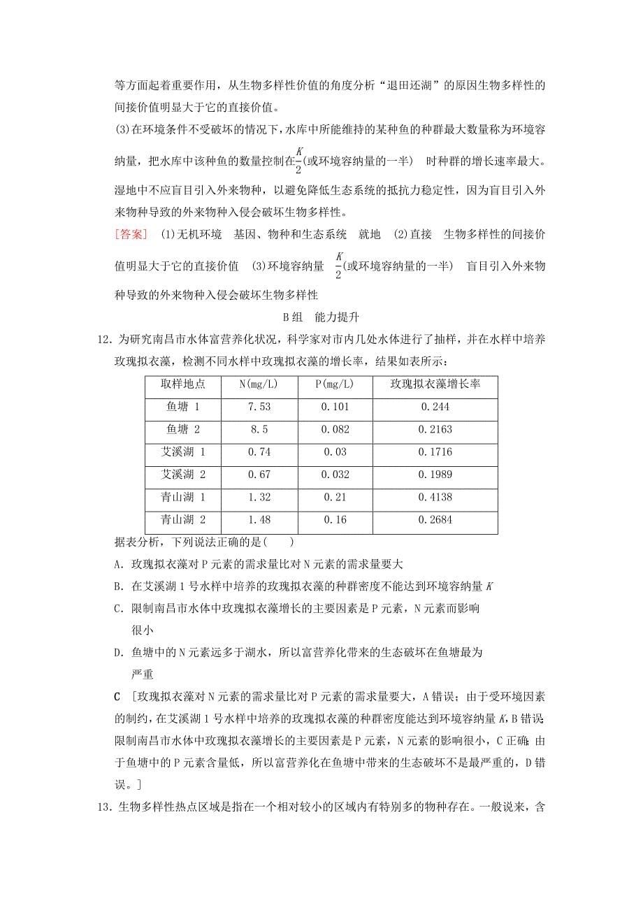 全国版2019版高考生物一轮复习第9单元生物与环境课时分层集训35生态环境的保护_第5页