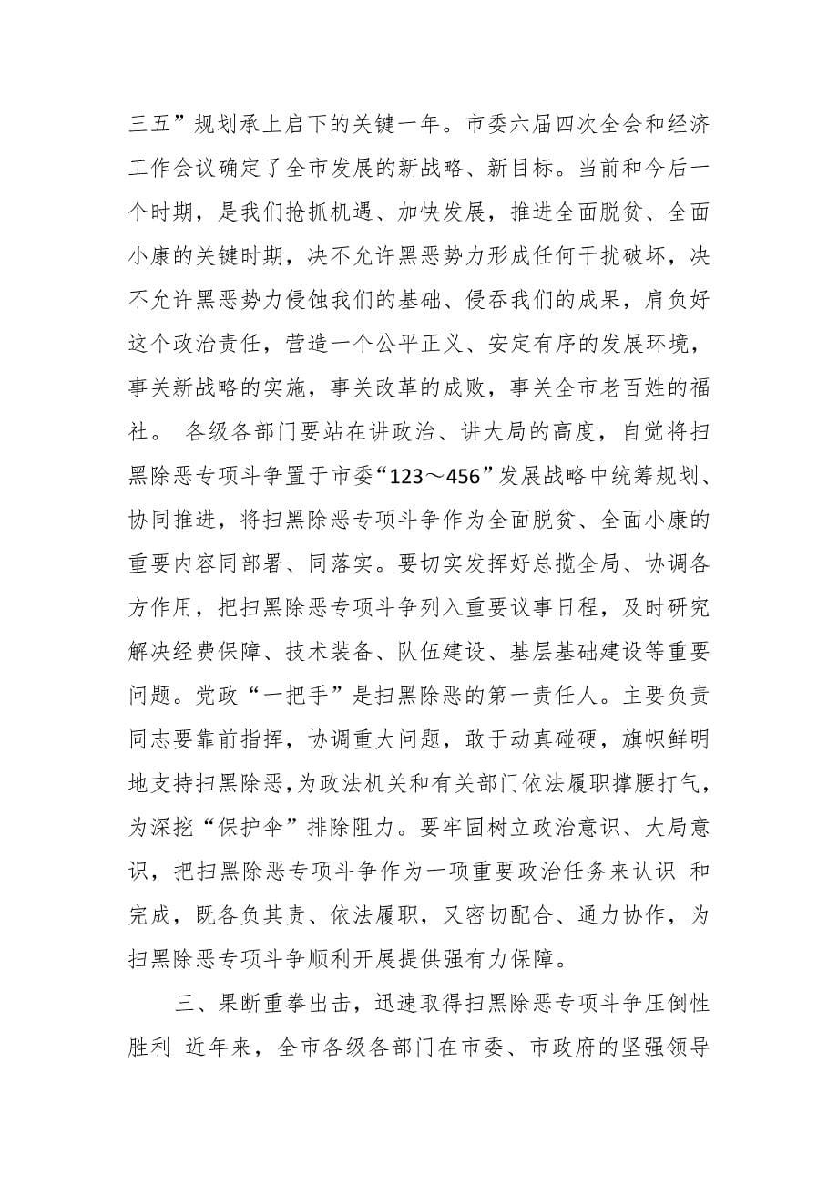 纪委书记在全县扫黑除恶专项斗争领导小组 第三次会议上的讲话_第5页