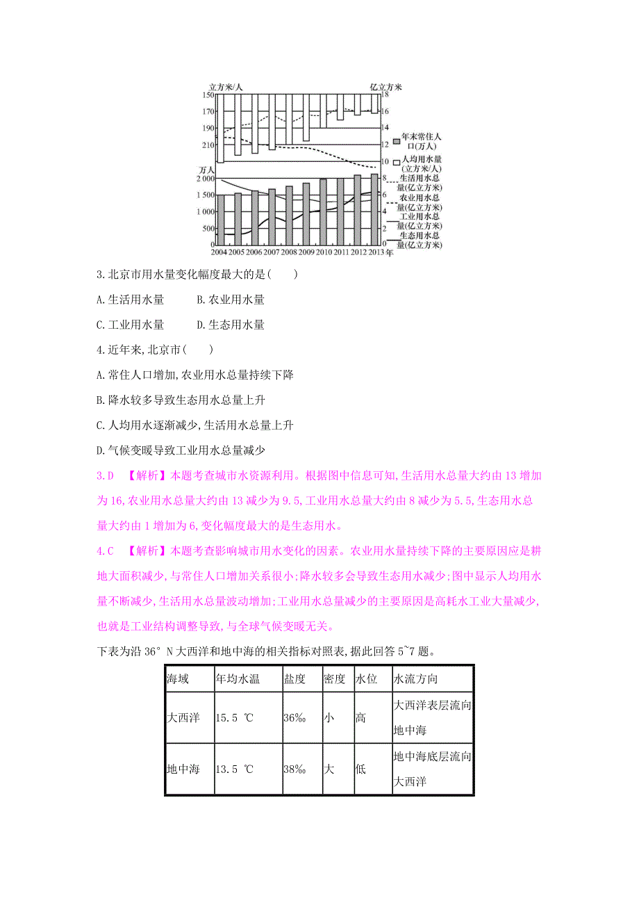 （全国通用）2017高考地理一轮总复习 第三章 地球上的水单元综合检测_第2页