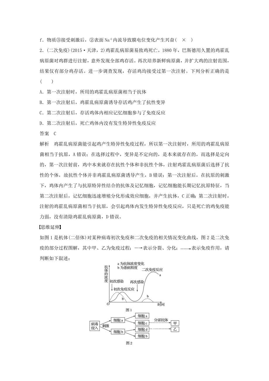 （四川专用）2016版高考生物二轮复习 考前三个月 专题7 人体的稳态及调节机制 考点25 免疫调节及其在维持稳态中的作用_第5页