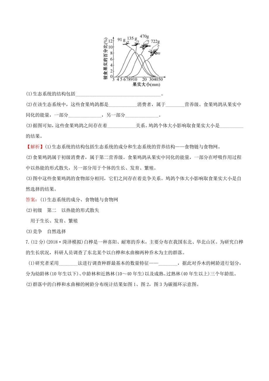 2019届高考生物一轮复习高考大题集训四生物与环境新人教版_第5页