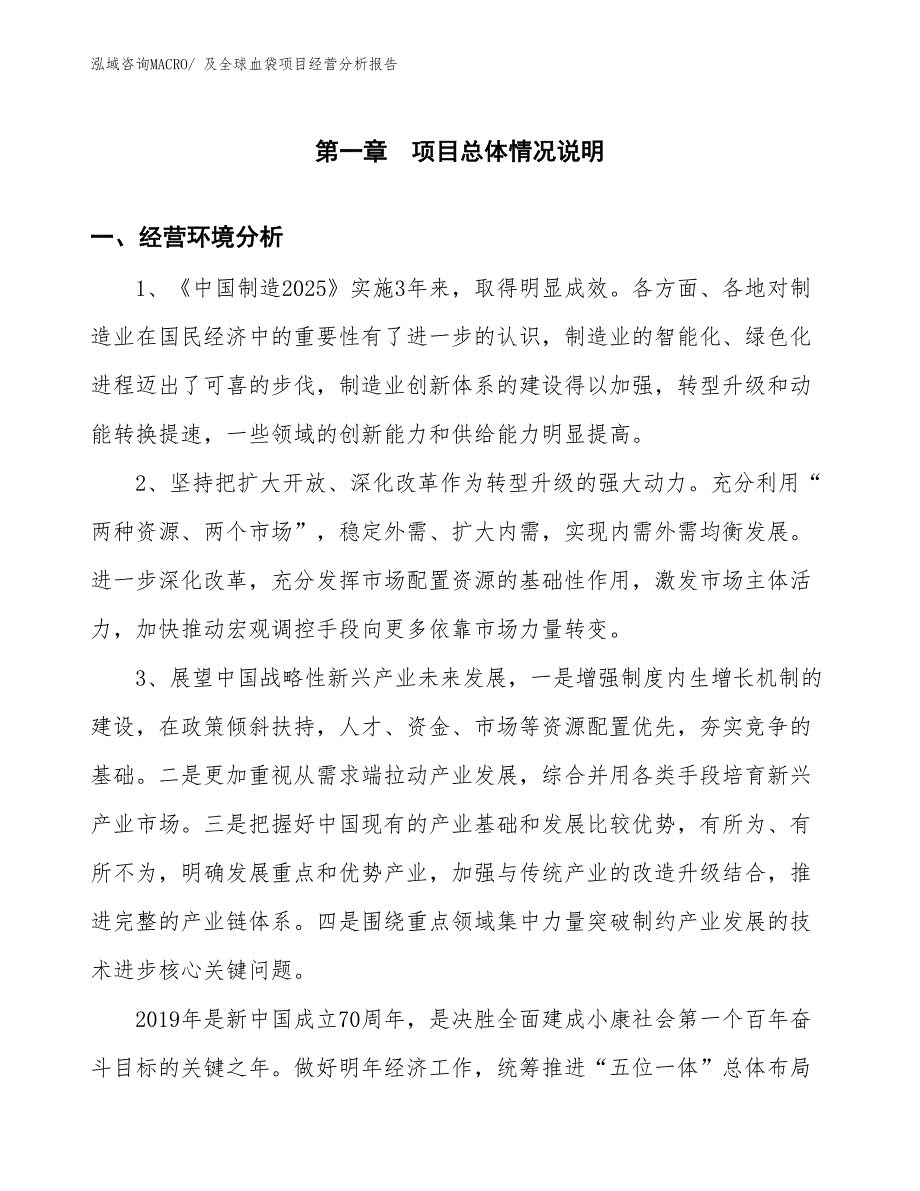 及全球血袋项目经营分析报告_第1页