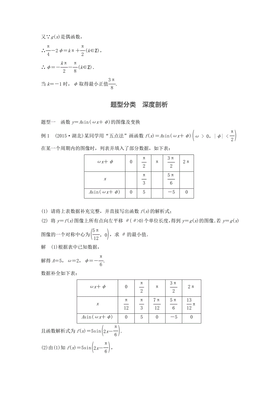 2018版高考数学大一轮复习第四章三角函数解三角形4.4函数y＝asin(ωx＋φ)的图像及应用试题理北师大版_第4页