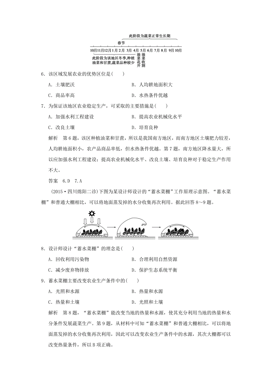 （江苏专用）2017版高考地理一轮复习 第八单元 产业活动与地理环境 专题四 农业区位因素选择与评价 鲁教版_第3页