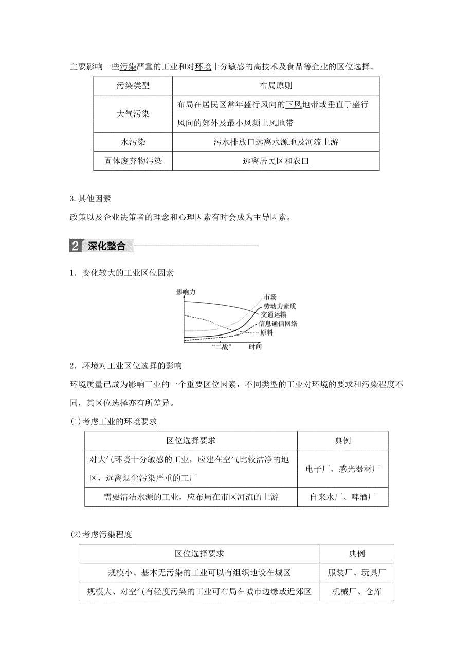 全国2018版高考地理一轮复习第4章工业地域的形成与发展第23讲工业的区位选择教师用书_第5页