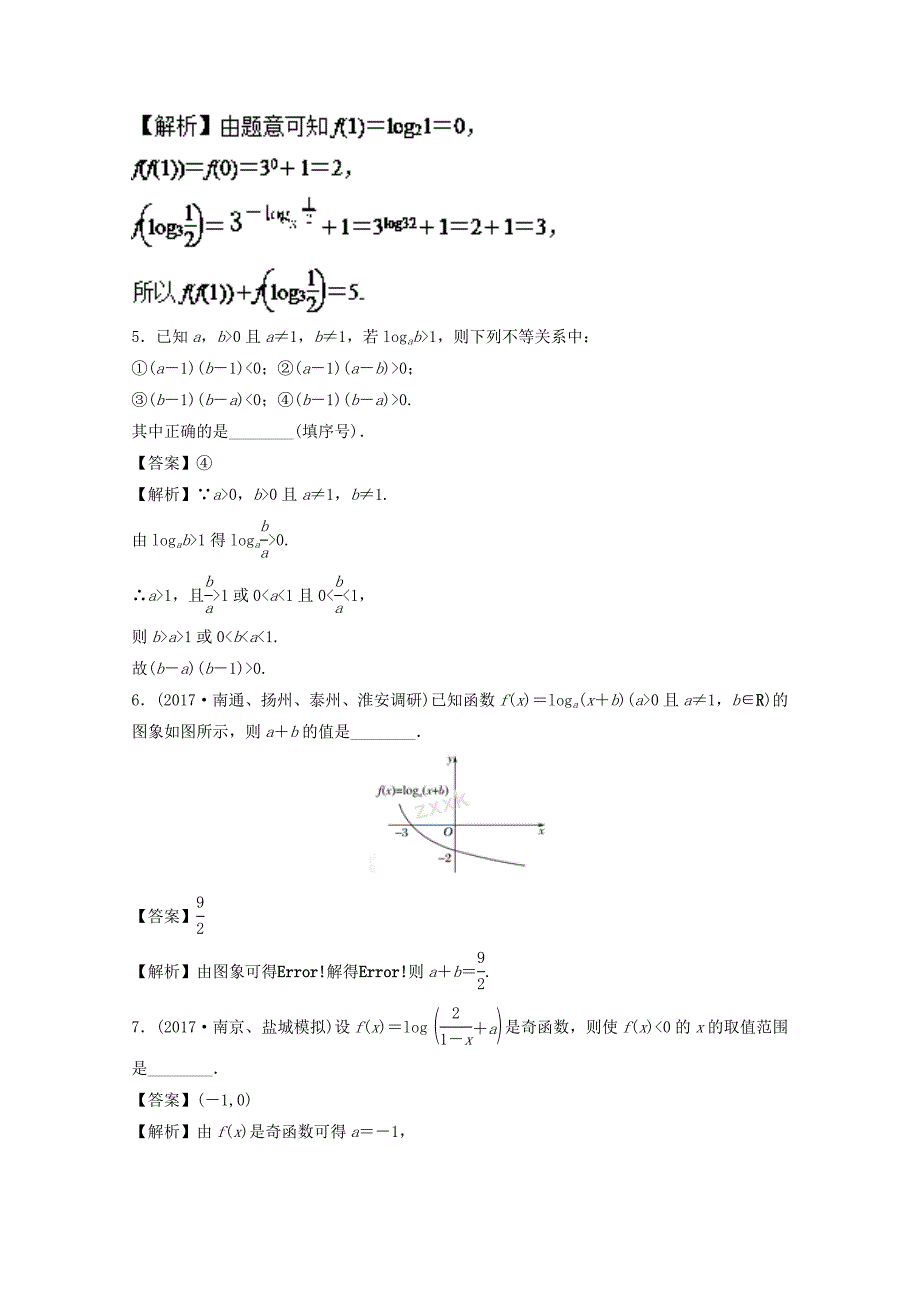 江苏版2018年高考数学一轮复习专题2.9幂函数指数函数与对数函数练_第2页