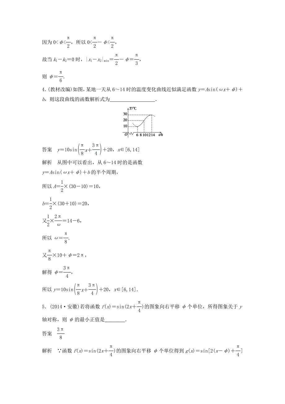 （江苏专用）2017版高考数学一轮复习 第四章 三角函数、解三角形 4.4 函数 y＝asin(ωx＋φ)的图象及应用 理_第3页