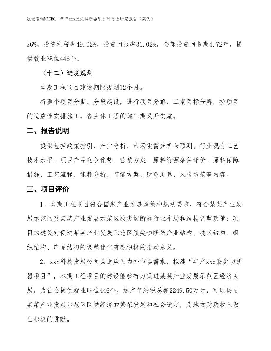 年产xxx胶尖切断器项目可行性研究报告（案例）_第5页