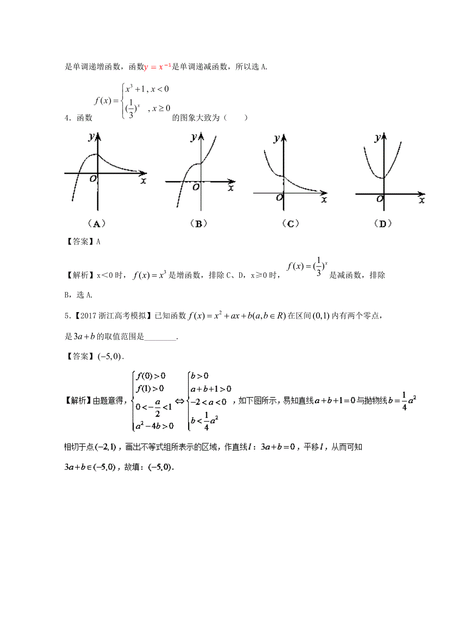 浙江版2018年高考数学一轮复习专题2.5二次函数与幂函数练_第2页