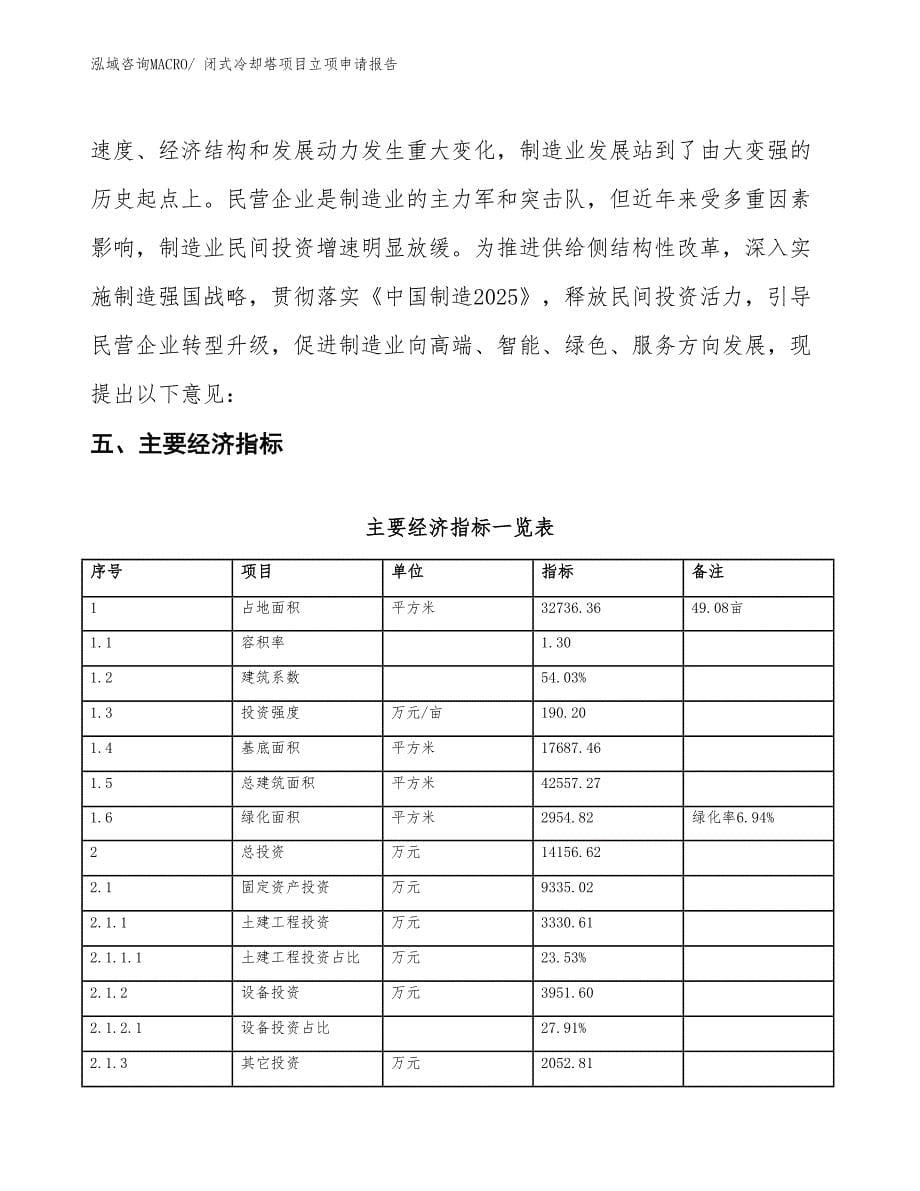 闭式冷却塔项目立项申请报告_第5页