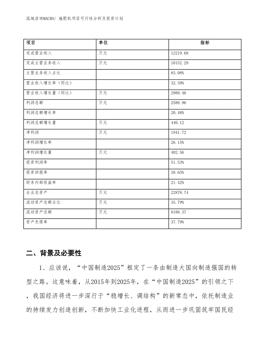 施肥机项目可行性分析及投资计划_第2页