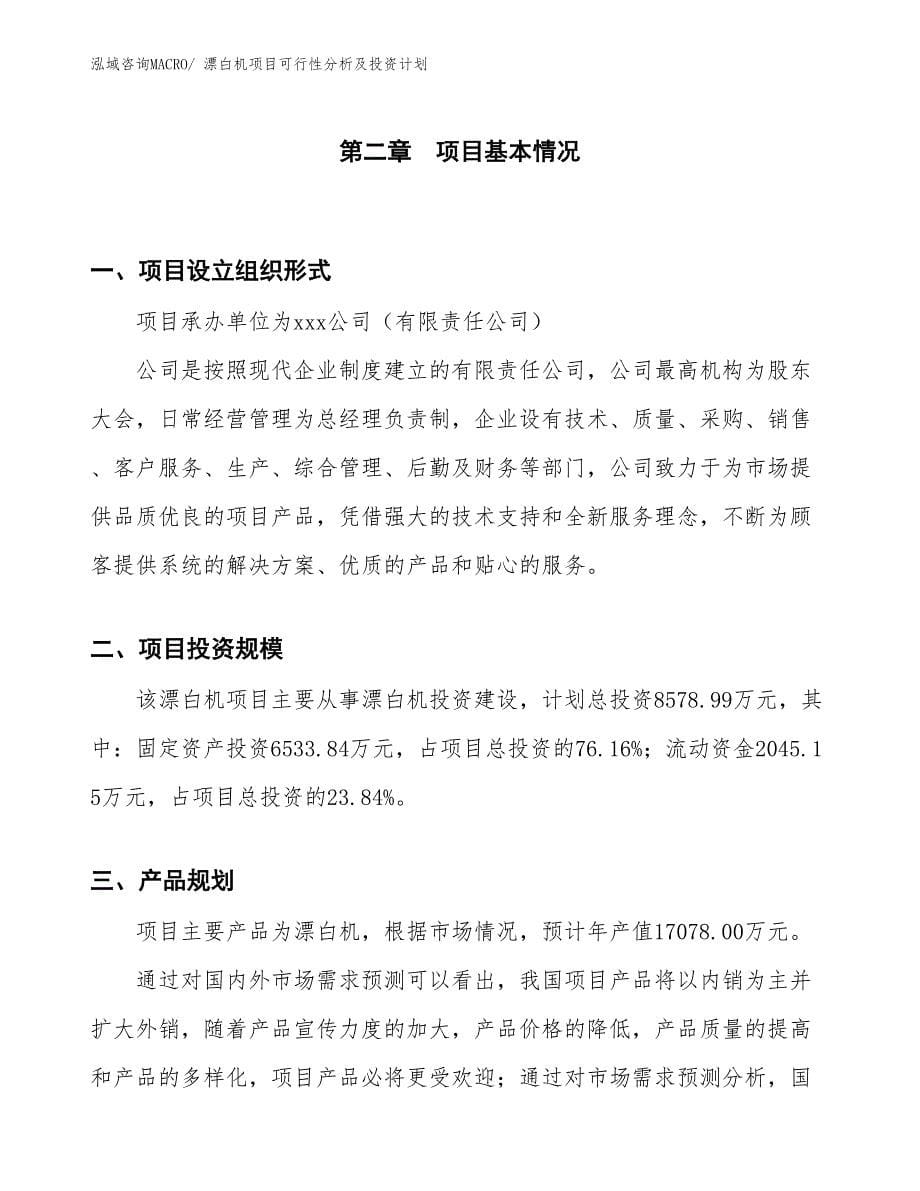 漂白机项目可行性分析及投资计划_第5页