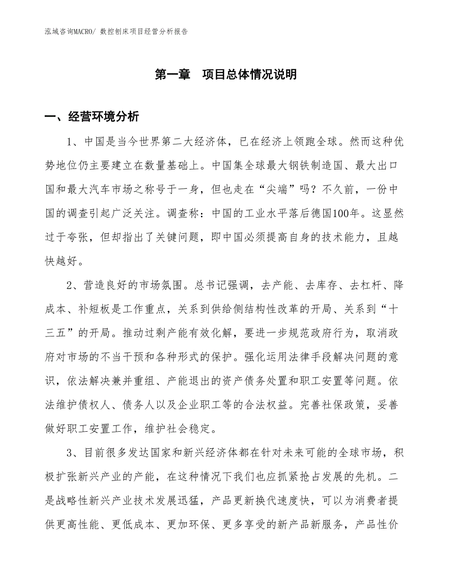 数控刨床项目经营分析报告 (1)_第1页