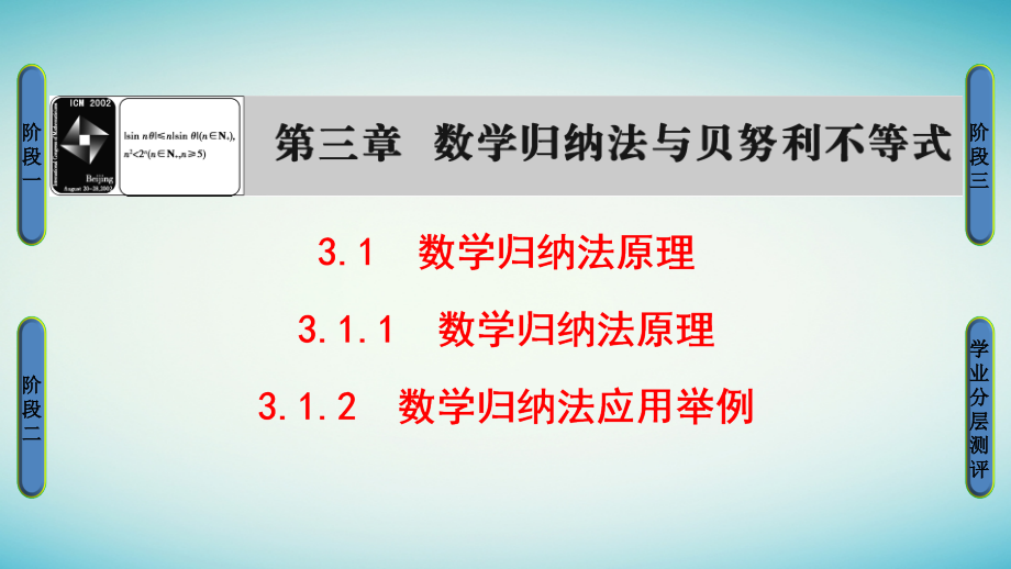 2018-2019学年高中数学第3章数学归纳法与贝努利不等式3.1数学归纳法原理课件新人教b版_第1页