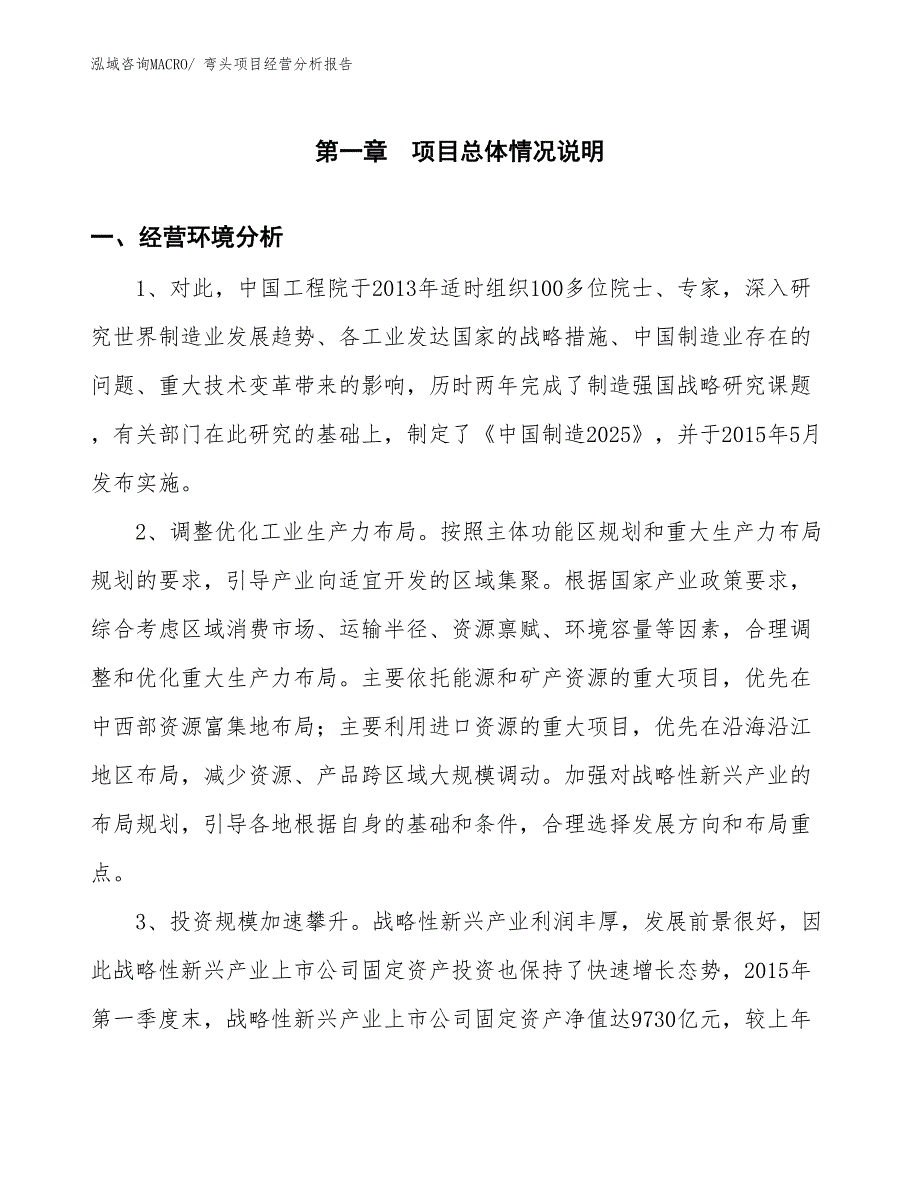 弯头项目经营分析报告 (1)_第1页