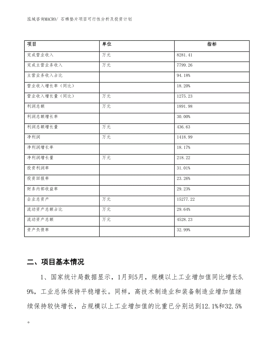 石棉垫片项目可行性分析及投资计划_第2页