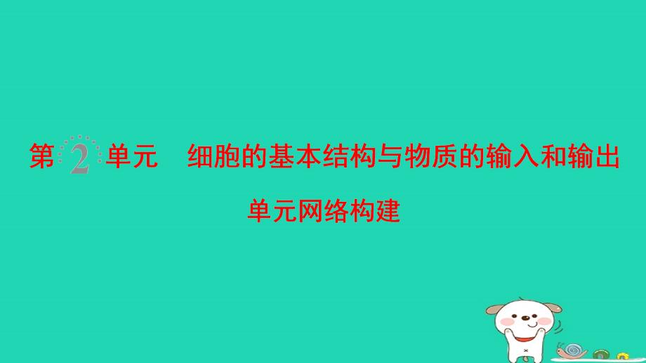 全国2019版版高考生物一轮复习第2单元细胞的基本结构与物质的输入和输出单元网络构建课件_第1页