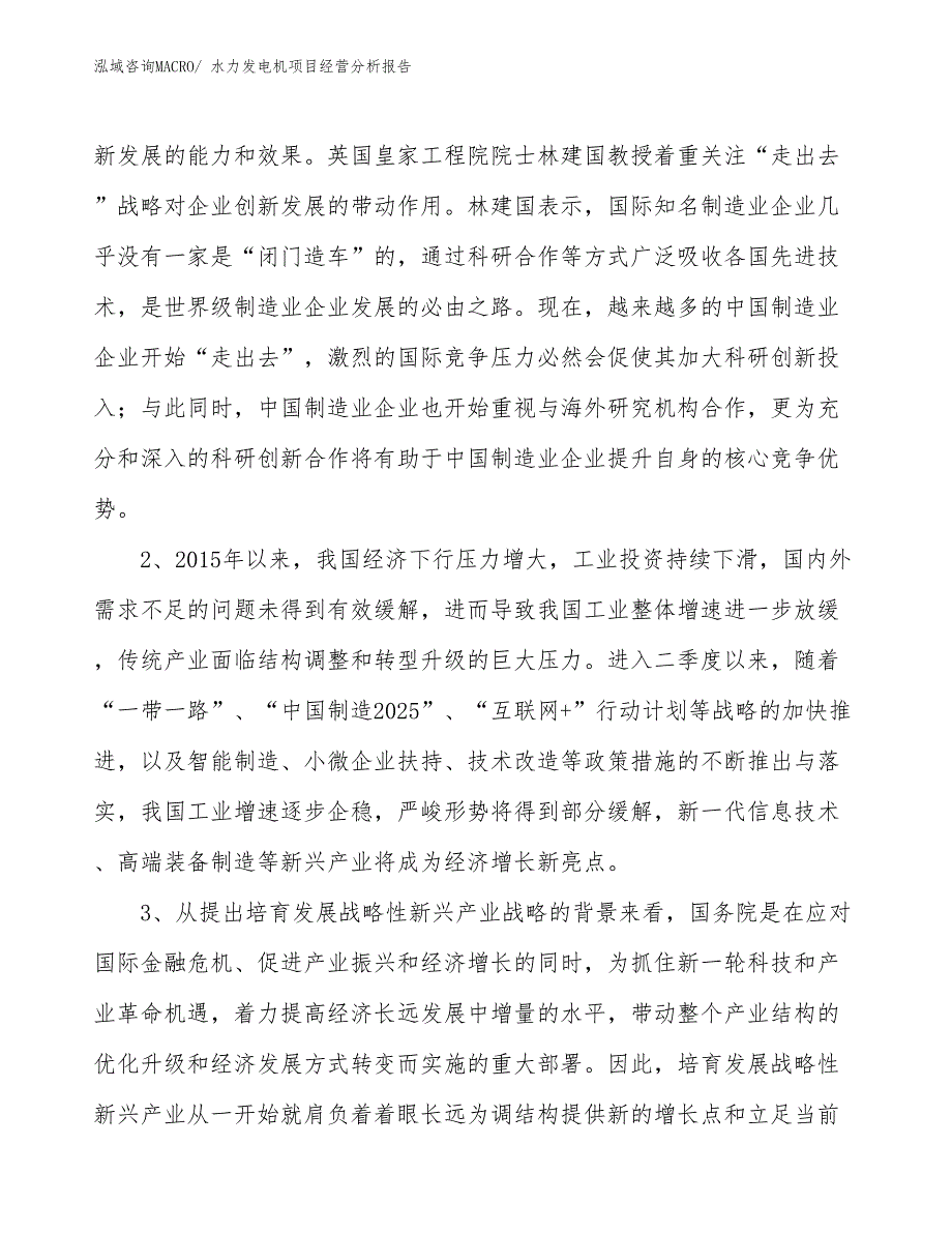 水力发电机项目经营分析报告_第2页