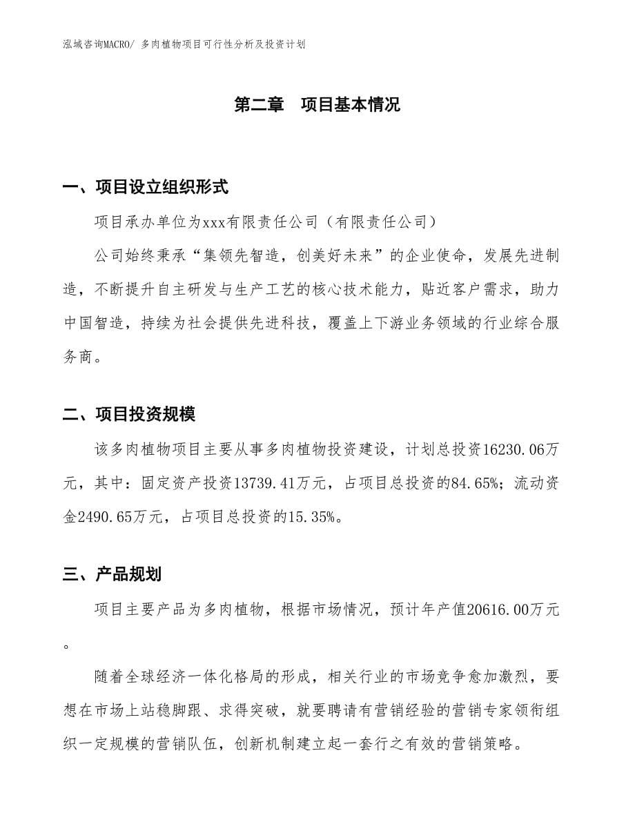 多肉植物项目可行性分析及投资计划_第5页