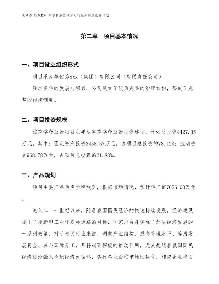 声学释放器项目可行性分析及投资计划_第5页