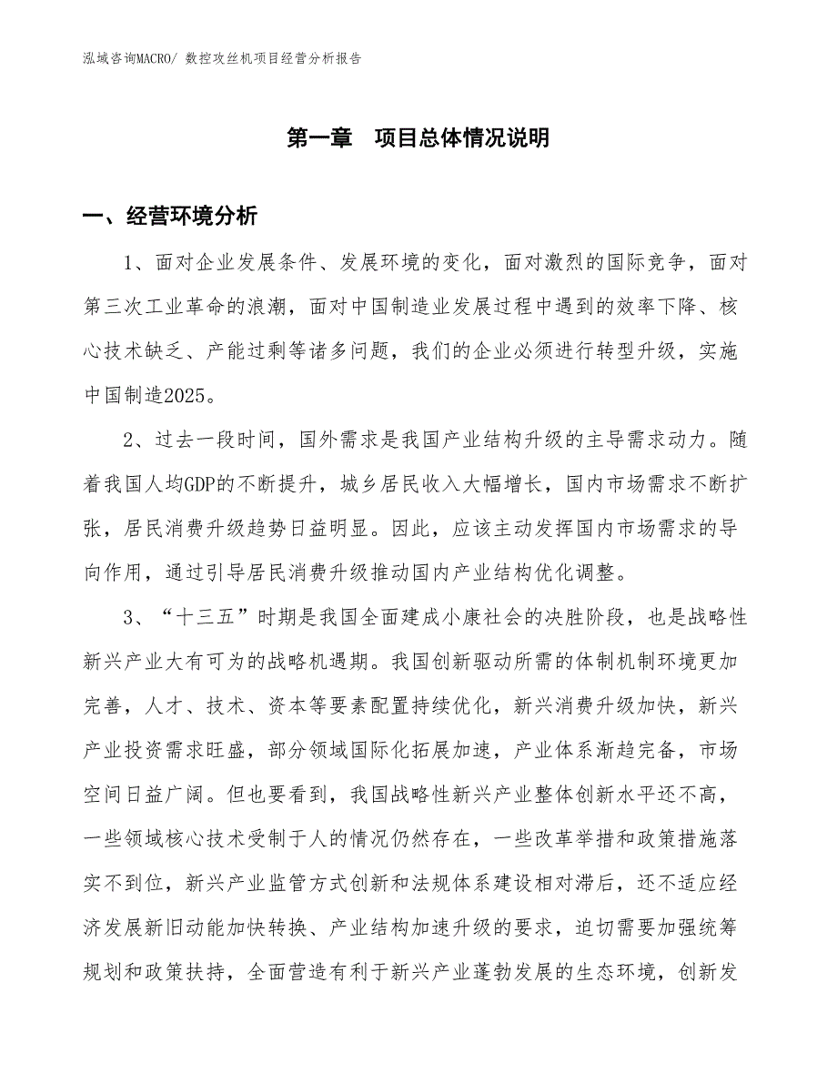 数控攻丝机项目经营分析报告 (1)_第1页