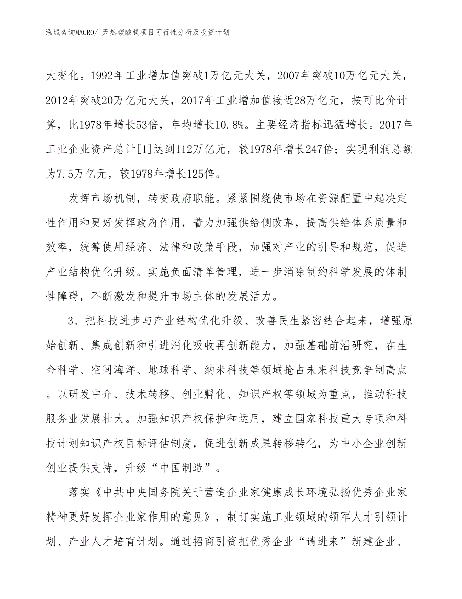 天然碳酸镁项目可行性分析及投资计划_第4页