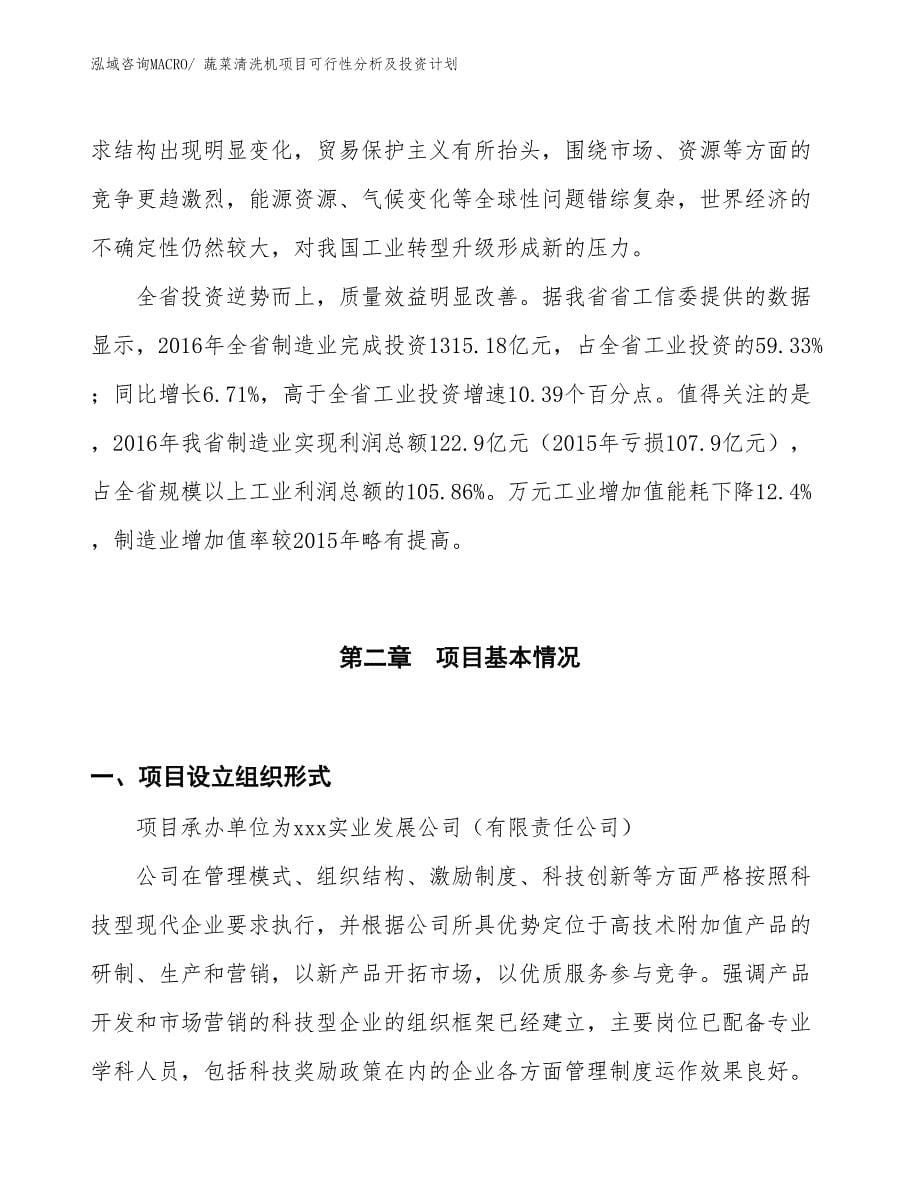 蔬菜清洗机项目可行性分析及投资计划_第5页