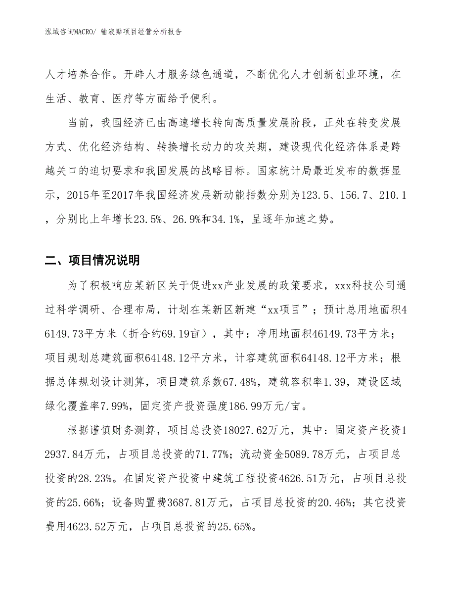 输液贴项目经营分析报告_第2页