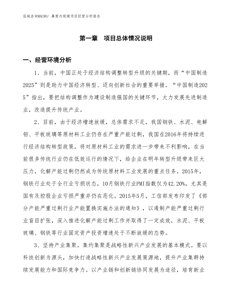 （参考）鼻窦内视镜项目经营分析报告_第1页