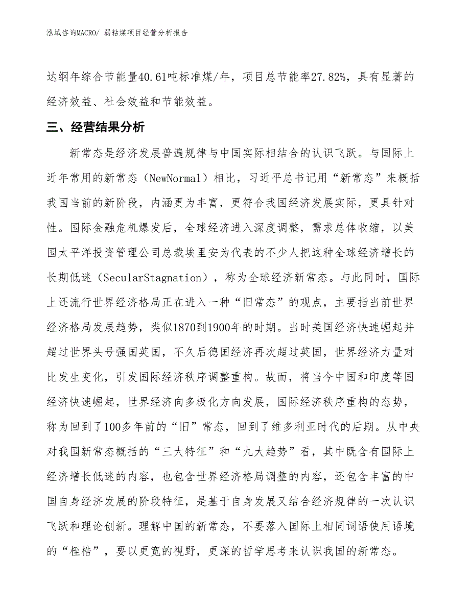 弱粘煤项目经营分析报告_第4页