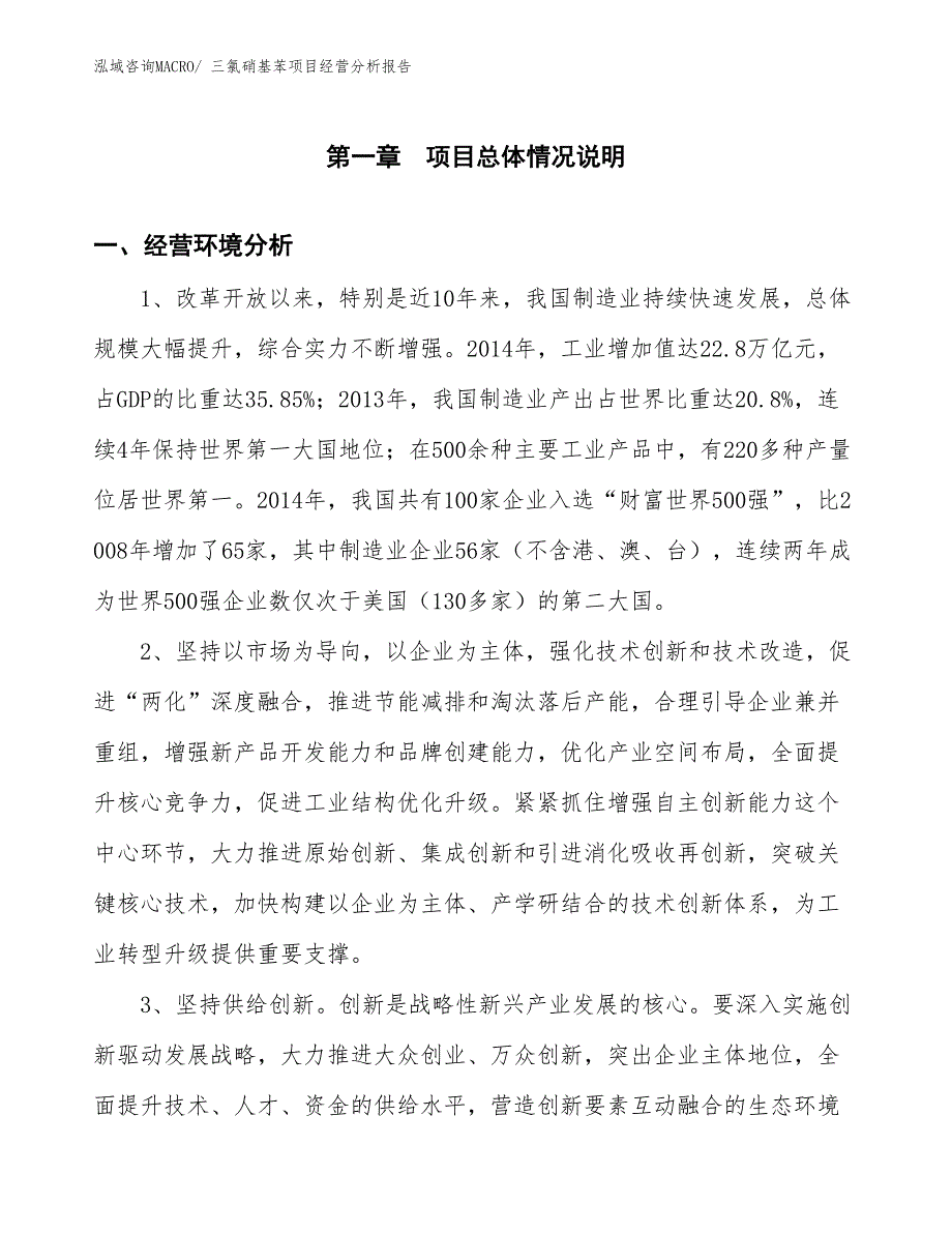 三氯硝基苯项目经营分析报告_第1页