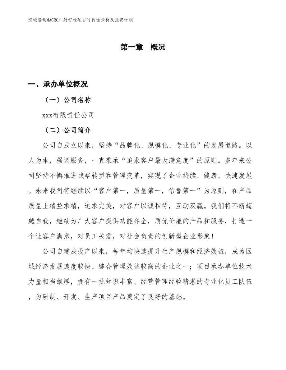 射钉枪项目可行性分析及投资计划_第1页