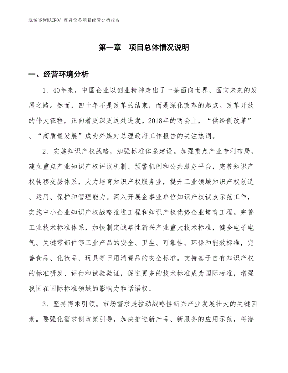 瘦身设备项目经营分析报告_第1页