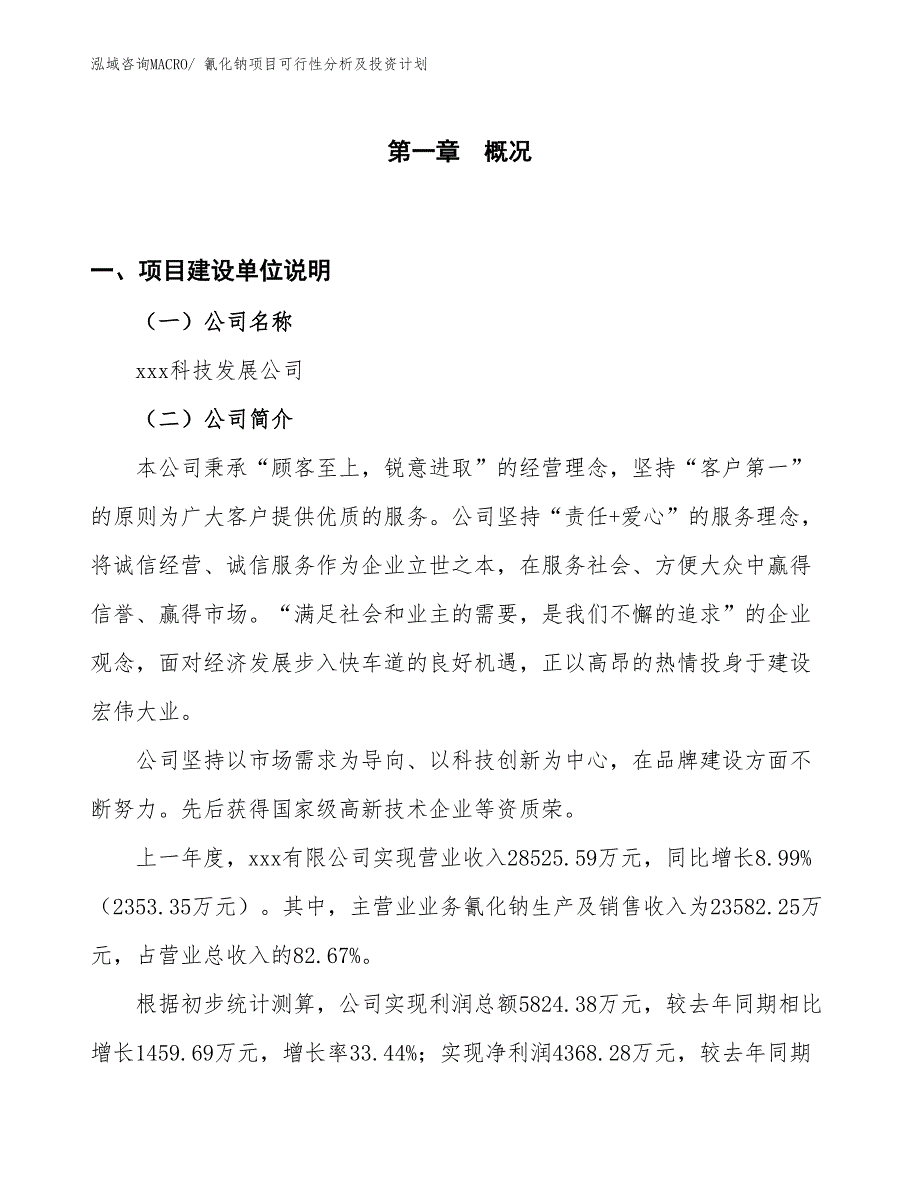 氰化钠项目可行性分析及投资计划 (1)_第1页