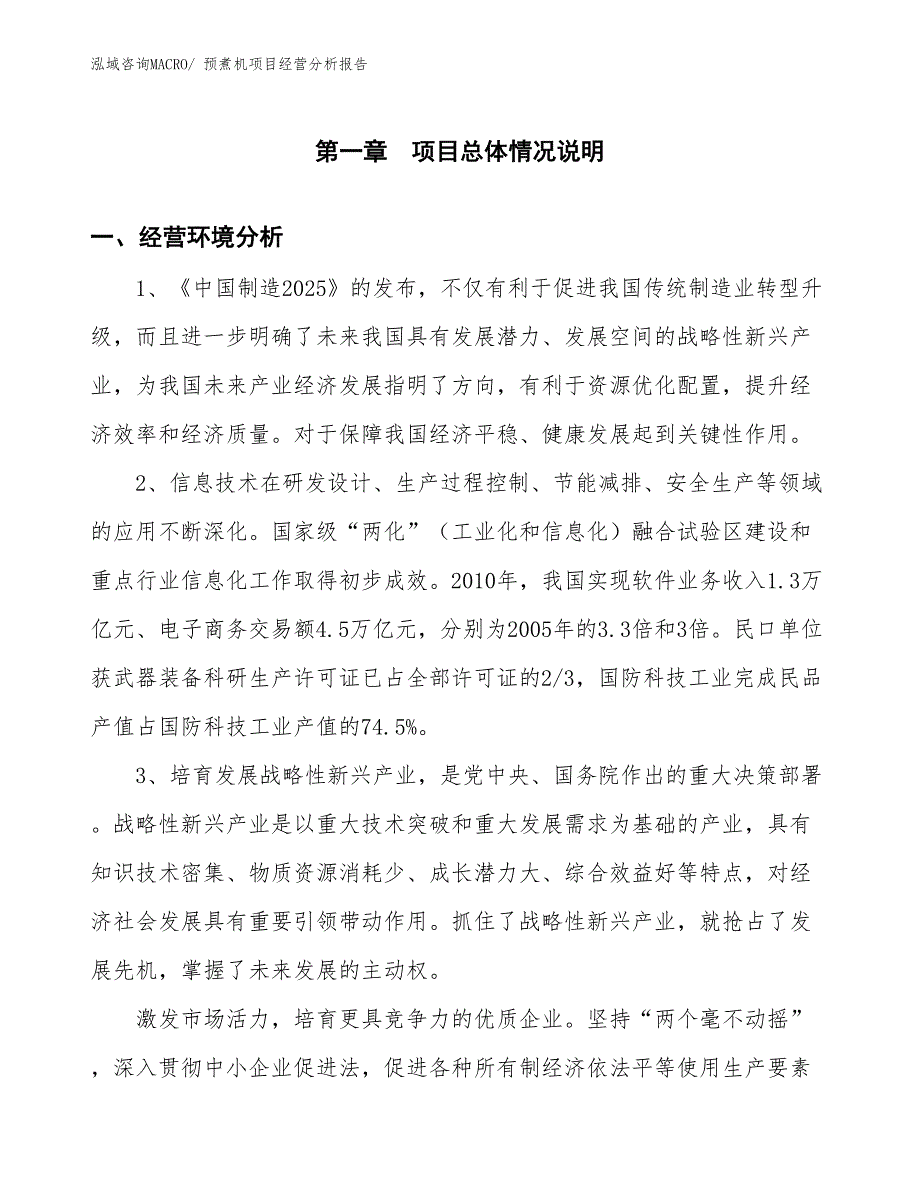 预煮机项目经营分析报告_第1页