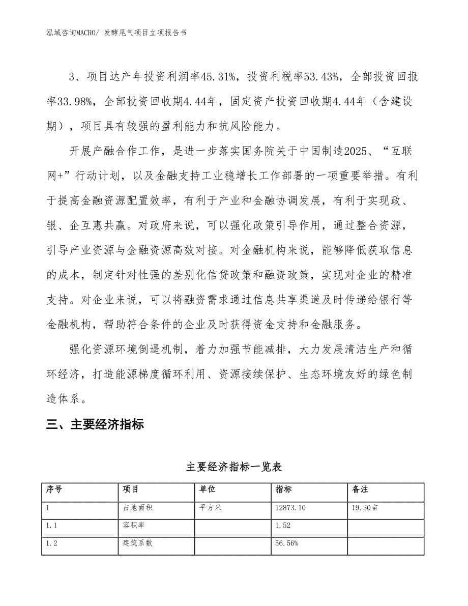 发酵尾气项目立项报告书_第5页