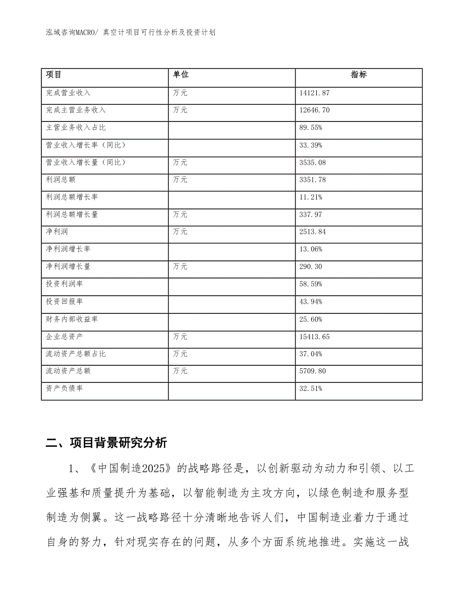 真空计项目可行性分析及投资计划 (2)_第2页