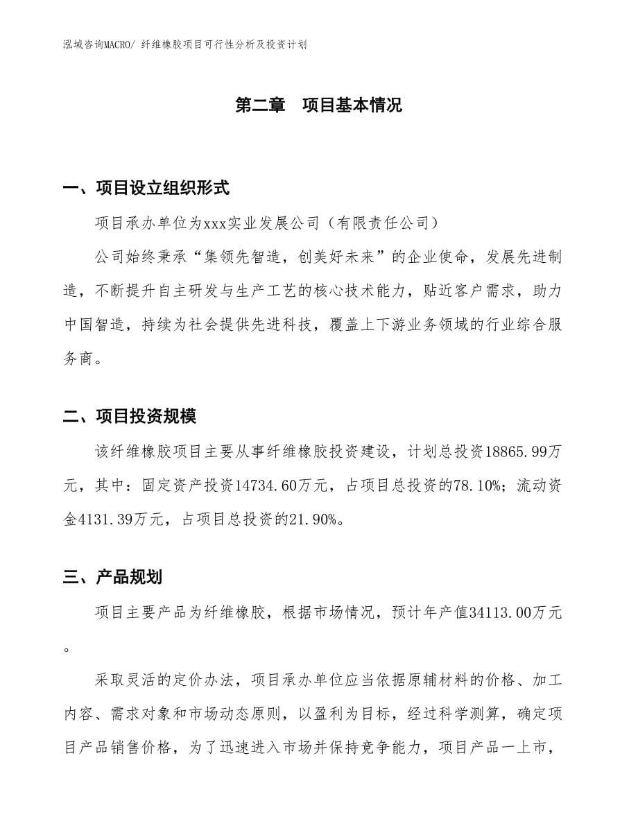 纤维橡胶项目可行性分析及投资计划_第5页