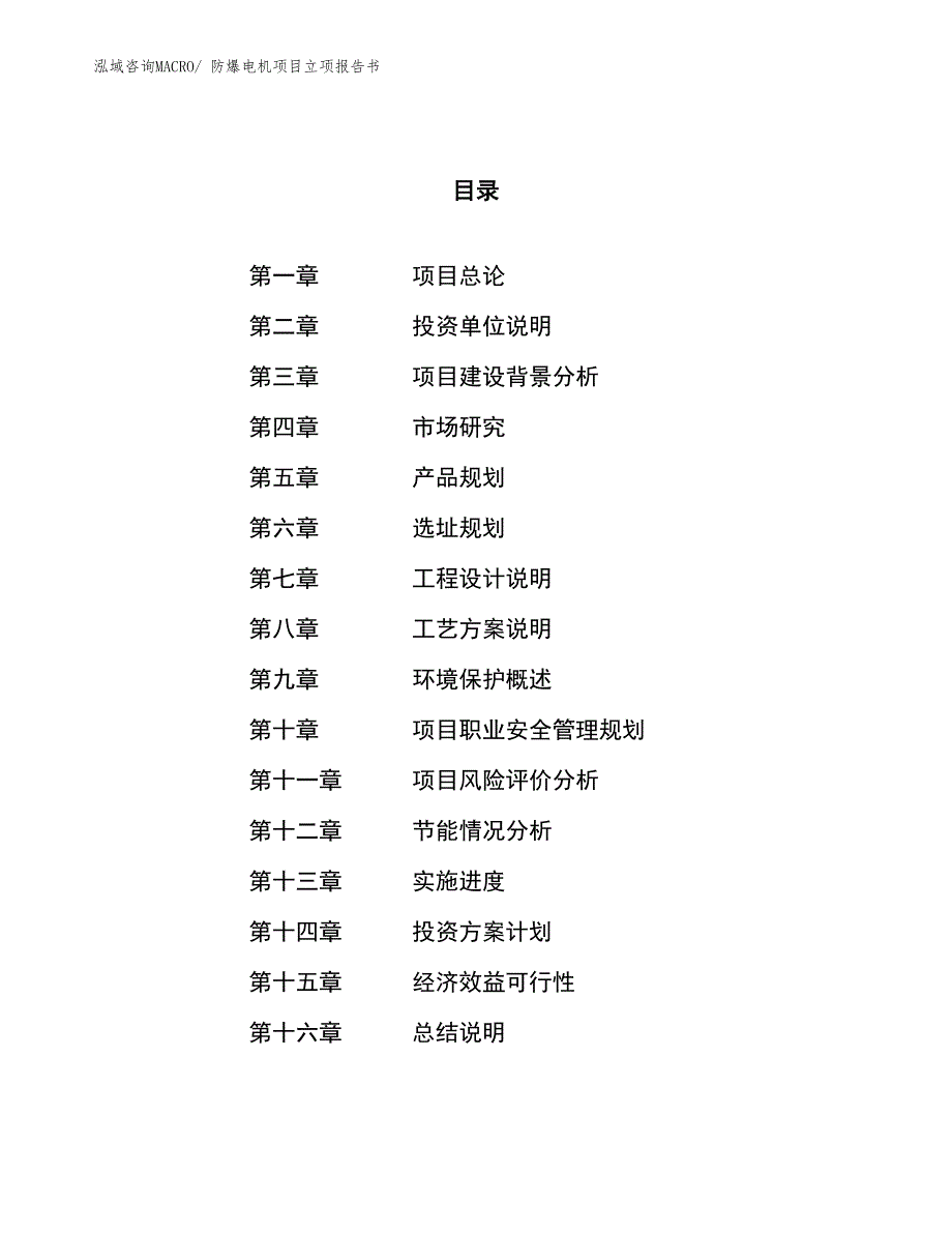 防爆电机项目立项报告书_第1页