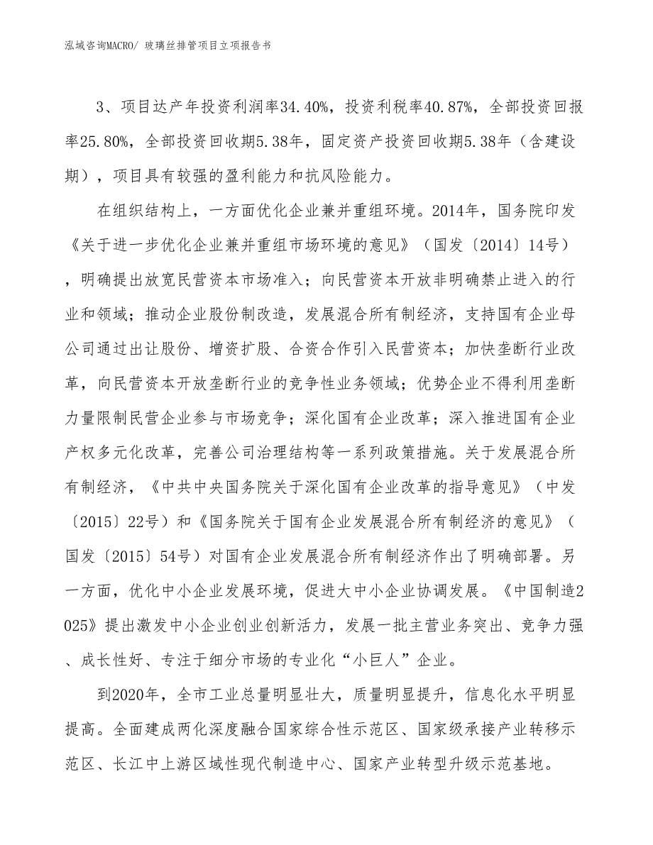 玻璃丝排管项目立项报告书_第5页