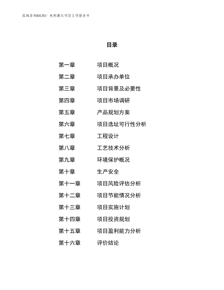 电刺激仪项目立项报告书_第1页