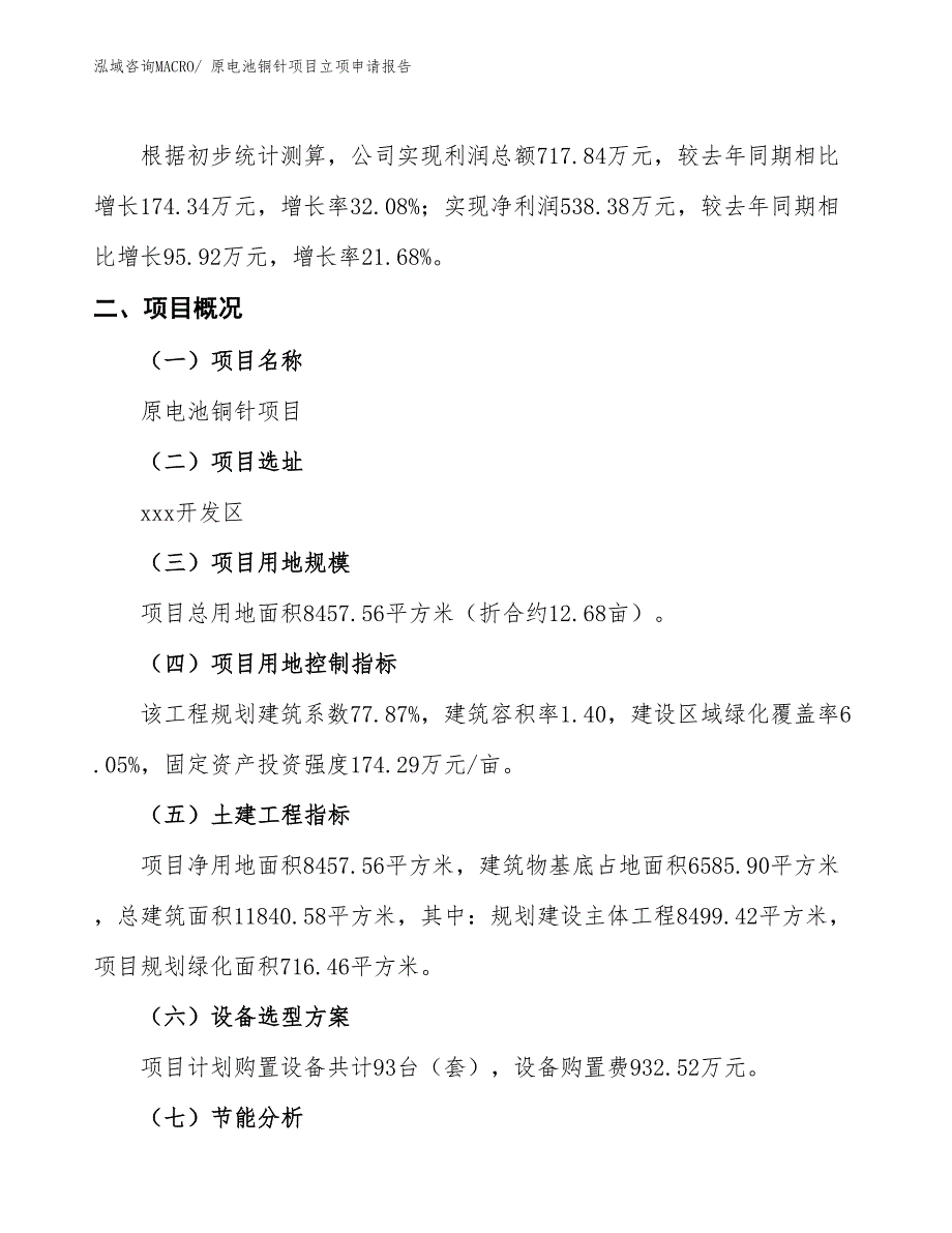 原电池铜针项目立项申请报告_第2页